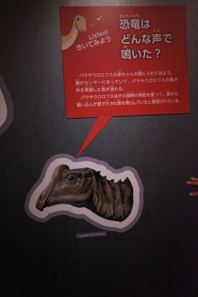 恐竜博2016 パラサウロロフス鳴き声